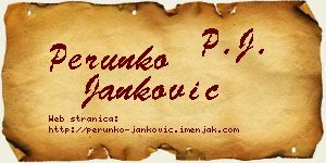 Perunko Janković vizit kartica